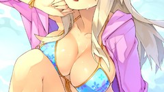 Wet blondes blush anime girls blue eyes boku wa tomodachi ga 