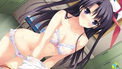 Wet blush anime girls bra black hair suzuhira hiro underwear 