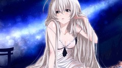 Wet cakes blush long hair anime girls brown eyes yosuga no sora 