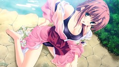 Wet drawings anime girls fan art game cg cleavage Japanese 