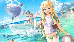 Wet green eyes idolmaster bikini