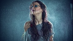 Wet hair studio rain