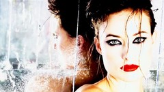 Wet Olivia Wilde Actress green eyes brunettes red lipstick