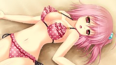 Wet pink hair tomoe game cg bikini
