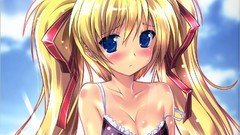 Wet Ribbons blondes long hair anime girls blue eyes ecchi 