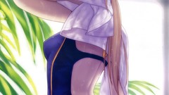Wet saber blondes anime girls blue eyes fate stay night towels 