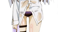Wet white hair shirts anime girls infinite stratos bra panties 