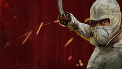 White abstract artwork ninjas