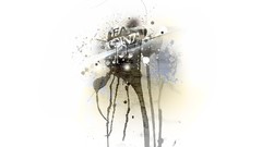 White abstract point minimalistic digital art