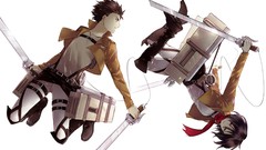 White Anime anime girls mikasa ackerman shingeki no kyojin eren 
