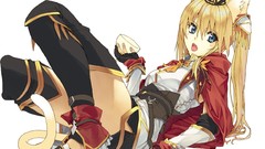 White Anime blondes anime girls blue eyes nekomimi animal ears