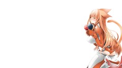 White Anime blondes long hair nekomimi animal ears