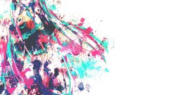 White Anime blue hair anime girls hatsune miku vocaloid 