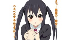 White Anime blush long hair brown eyes k - on black hair nakano 