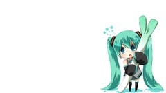 White Anime Chibi long hair anime girls blue eyes hatsune miku 