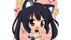 White Anime Chibi nakano azusa nekomimi animal ears Simple 