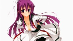 White Anime dress Ribbons skirts long hair anime girls brown 