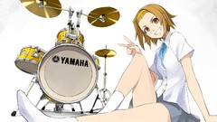 White Anime Drums k - on seifuku tainaka ritsu Simple Background