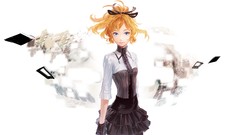 White anime girls blue eyes