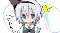 White anime girls blue eyes konpaku youmu gray hair touhou