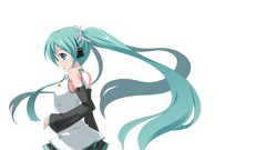 White anime girls hatsune miku vocaloid detached sleeves