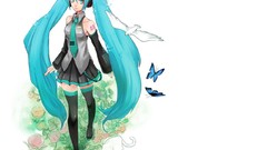 White anime girls hatsune miku vocaloid twintails