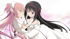 White anime girls mahou shoujo madoka magica akemi homura 