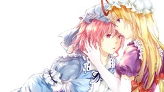 White anime girls touhou saigyouji yuyuko yakumo yukari video 