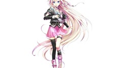 White anime girls vocaloid ia Simple Background