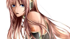 White anime girls vocaloid megurine luka Simple Background