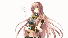 White anime girls vocaloid megurine luka Simple Background 