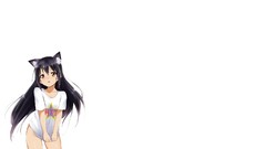 White Anime long hair brown eyes k - on black hair nakano azusa 