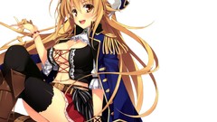 White Anime pirates hats blondes long hair yuuki hagure 