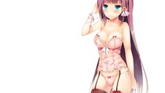 White Anime stockings long hair anime girls touhou patchouli 