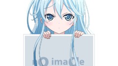 White Anime white background blue hair long hair anime girls 