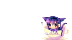 White Anime white background Chibi blush anime girls mahou 