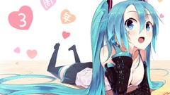White artist anime girls hatsune miku vocaloid pixiv cleavage 