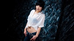 White asians models black hair Korean Ryu Ji Hye