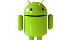 White background android logos