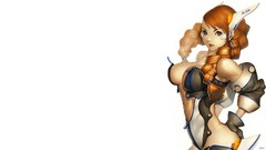 White background anime girls blue eyes braids artwork Simple 