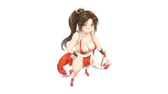 White background anime girls cleavage king of fighters Simple 