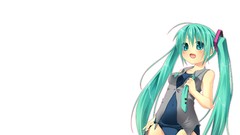 White background anime girls hatsune miku vocaloid bare 