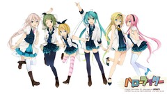 White background anime girls hatsune miku vocaloid megurine 