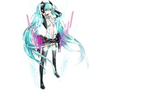 White background anime girls hatsune miku vocaloid miku append 