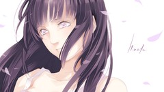 White background anime girls hyuuga hinata purple hair purple 