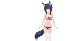 White background anime girls lingerie short hair bra animal 
