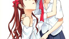 White background anime girls misaka mikoto shirai kuroko toaru 