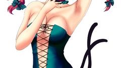 White background anime girls touhou animal ears kaenbyou rin 