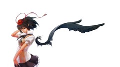 White background anime girls touhou shameimaru aya video games 