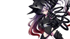 White background armor bows long hair anime girls Simple 